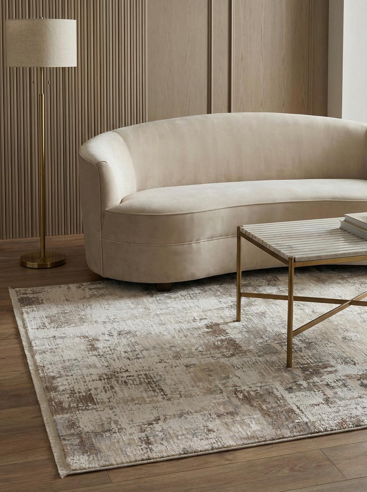 TEPPICH SIENA-Arbia, abstrakt, Beige, 160 x 240 cm - Beige, Textil (240/160cm) - KADIMA DESIGN