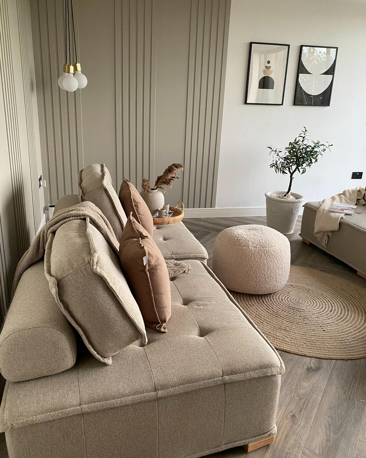 4-SITZER SOFA SET Polsterbezug Beige Tibro - Beige, Textil (200/40/100cm) - Beliani