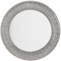 WANDSPIEGEL silber rund 80 cm Channay - Silberfarben, Metall (80/80/5cm) - Beliani