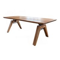 ESSTISCH MIT SCHWEIZER KANTE WOODY Braun Akazie - Schwarz/Braun, Akazienholz/Holz (100/300/78cm) - KAWOLA