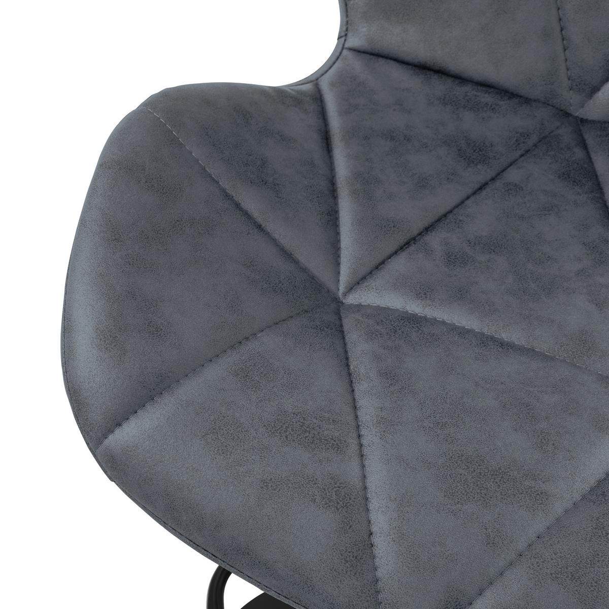 BARHOCKER 2er Set Anthrazit aus Kunstleder höhenverstellbar/drehbar - Anthrazit/Schwarz, Metall (41/110/47cm) - ML-DESIGN