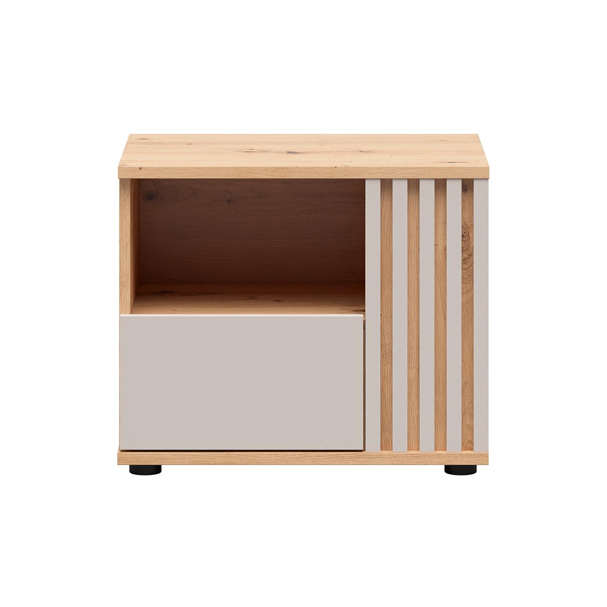 NACHTTISCH Ezra Kaschmir und Holz - Beige, Holzwerkstoff (55/46.5/40cm) - Petits-meubles