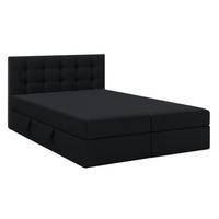 BOXBETT BELINAI 160x200 cm mit Bettkasten und Matratze - Schwarz + TOPPER - Schwarz, Holz/Holzwerkstoff (160/200cm) - AX Living