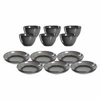 TELLERSET Matera anthrazit 12er Set - Anthrazit, Keramik (2/2/2cm) - Leonardo Living