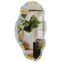 SPIEGEL 90x45 cm asymmetrisch mit Druck - Sonnige Wiese - Transparent, Glas (45/90/0.4cm) - TULUP