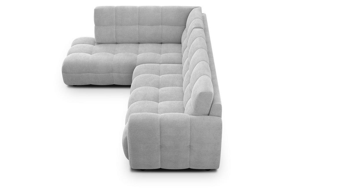 ECKSOFA MELLOW 5-Sitzer, hellgrau - Hellgrau/Schwarz, Holz/Textil (283/191cm) - Wozimo