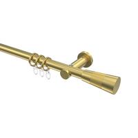 GARDINENSTANGE Platon Tanara 400 cm (geteilt in 2 x 200 cm), 1-läufig, 20 mm Ø Messing-Optik - Messingfarben/Goldfarben, Metall (400cm) - INTERDECO