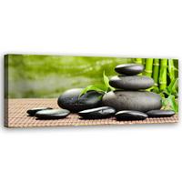 WANDBILD zen spa steine - Grün, Textil (90/30cm) - Feeby