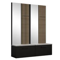 GARDEROBENSCHRANK MODULO 161,2/204/40 cm Modern Garderobe-Set Schwarz - Schwarz/Grau, Holzwerkstoff (161.2/204/40cm) - MASSENO