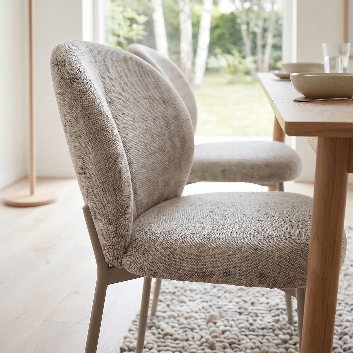 STÜHLE 2er-Set, gepolstert, aus meliertem stoff beige 48/80/60 cm - Beige, Textil (48/80/60cm) - Calicosy