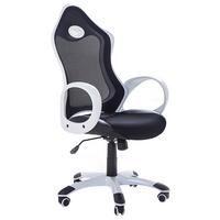BÜROSTUHL Polyester Schwarz-Weiß Ichair - Schwarz, Kunststoff/Textil (67/109/67cm) - Beliani