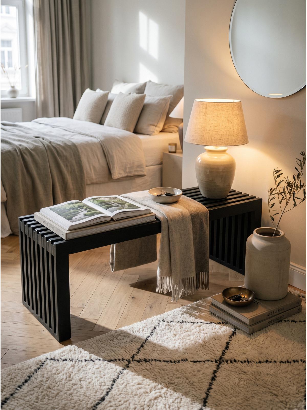 SITZBANK PALLANZA, Akazie Massivholz, Schwarz, 120 x 35 x 45 cm - Schwarz, Holz (120/45/35cm) - KADIMA DESIGN