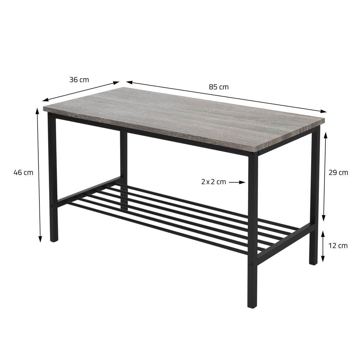 ESSTISCH SET 4-teilig Eiche Grau - Schwarz/Grau, Holzwerkstoff (70/86.5/110cm) - ML-DESIGN