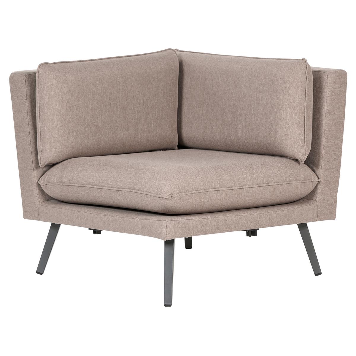 GARTEN-ECKSOFA 5-Sitzer beige modular Loretello - Beige/Grau, Textil (243/70/243cm) - Beliani