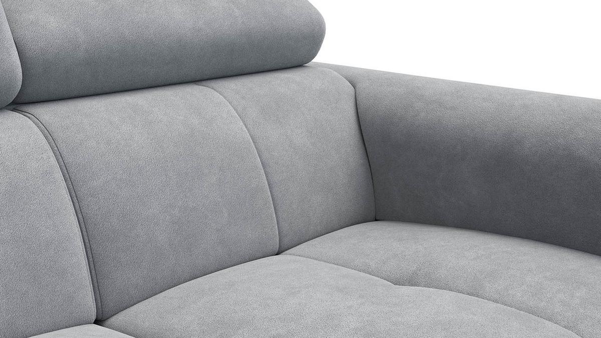 SOFA RODEN 2-Sitzer, hellgrau, Veloursstoff - Hellgrau, Holz/Textil (152/82/103cm) - Wozimo