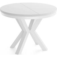 ESSTISCH Clara Weiß runder ausziehbarer, Weiß 100-180/100/76 cm - Weiß, Holzwerkstoff/Metall (100/176/76cm) - WFL GROUP