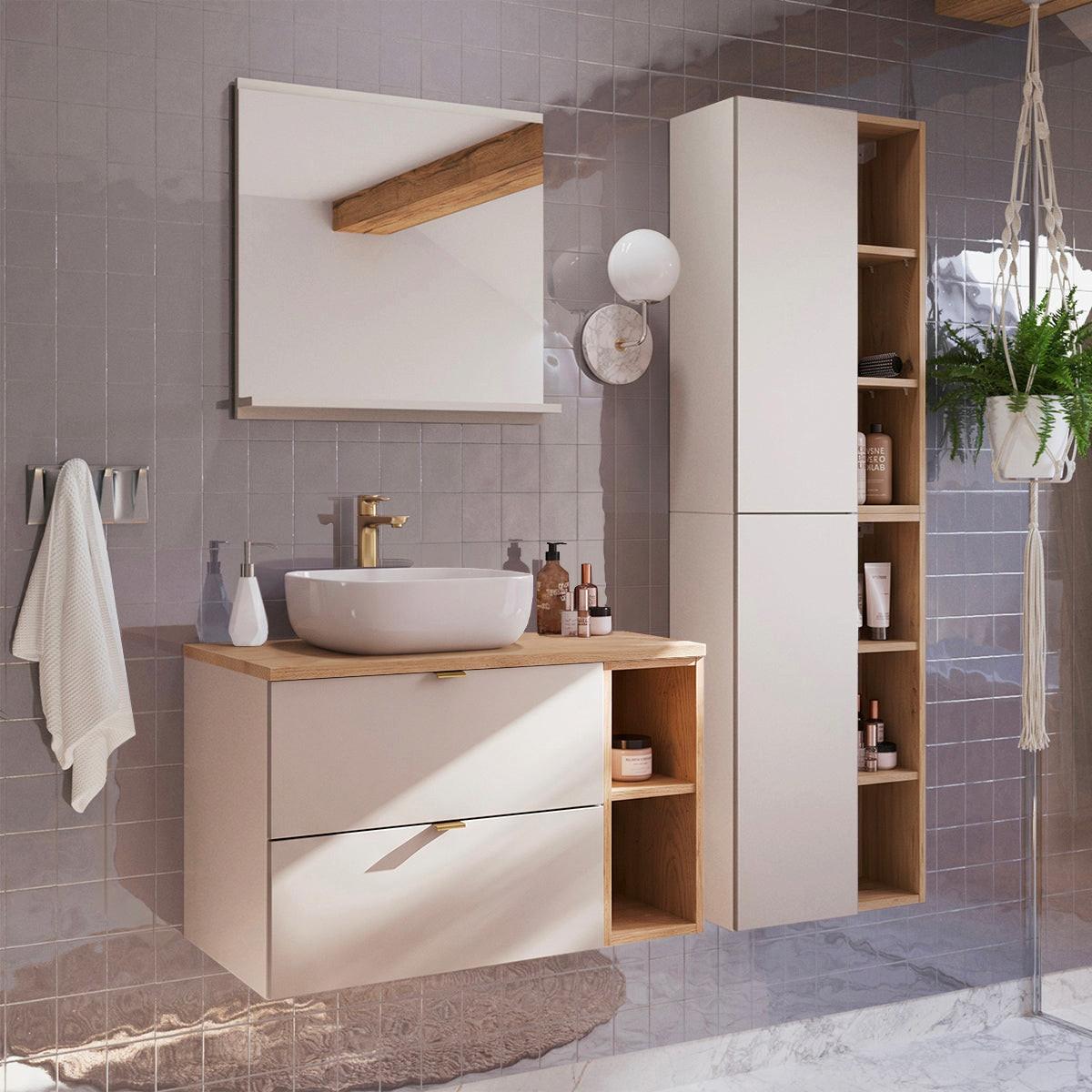 WASCHTISCHUNTERSCHRANK 80.6cm Azel Kaschmir - Beige, Holzwerkstoff (80.6/52/46cm) - Petits-meubles