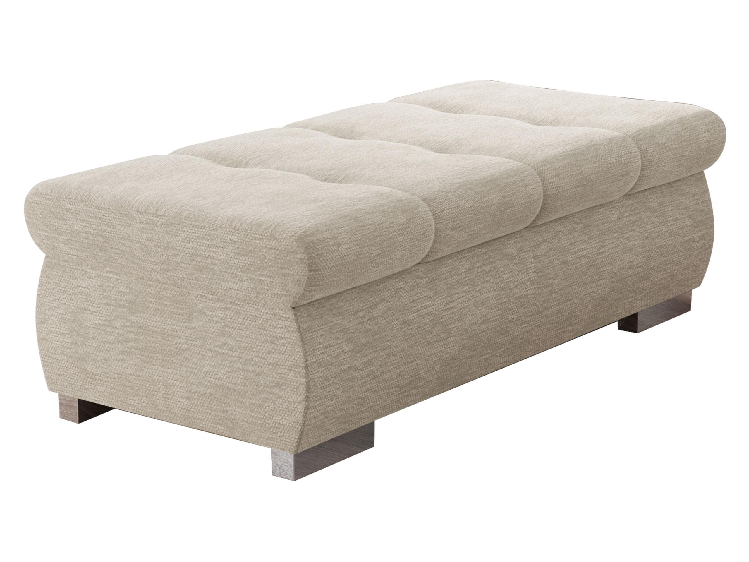 POLSTERHOCKER Orkan Groß - Champagner/Silberfarben, Holz/Textil (120/39/60cm) - MIRJAN24