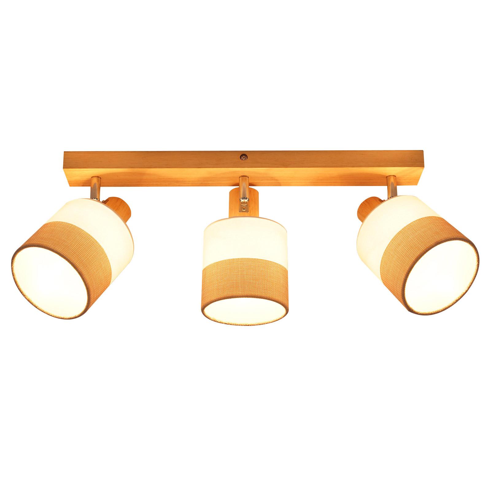 DECKENSTRAHLER Rikoh 16/13/48 cm - Beige, Holz (48/16/13cm) - ZMH