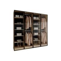 KLEIDERSCHRANK SANDBOX KASHMIR 200 202/49/200 cm Kaschmir / geriffeltes Glas ohne LED ohne Zusatzböden - Kaschmir/Transparent, Holzwerkstoff/Kunststoff (202/200/49cm) - Lookway