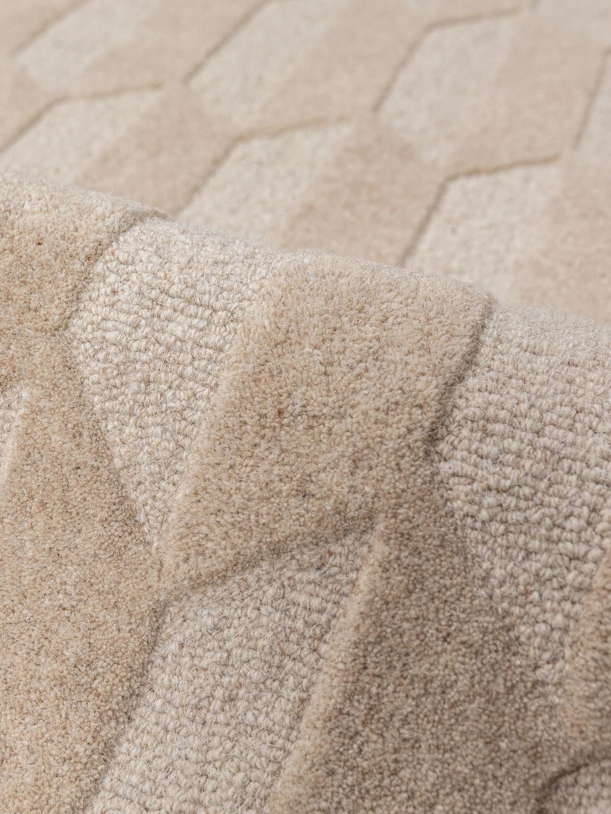TEPPICHLÄUFER handgetuftet DARENT, Wabenmuster, Petrol, 60 x 230 cm - Türkis, Textil (60/230cm) - KADIMA DESIGN