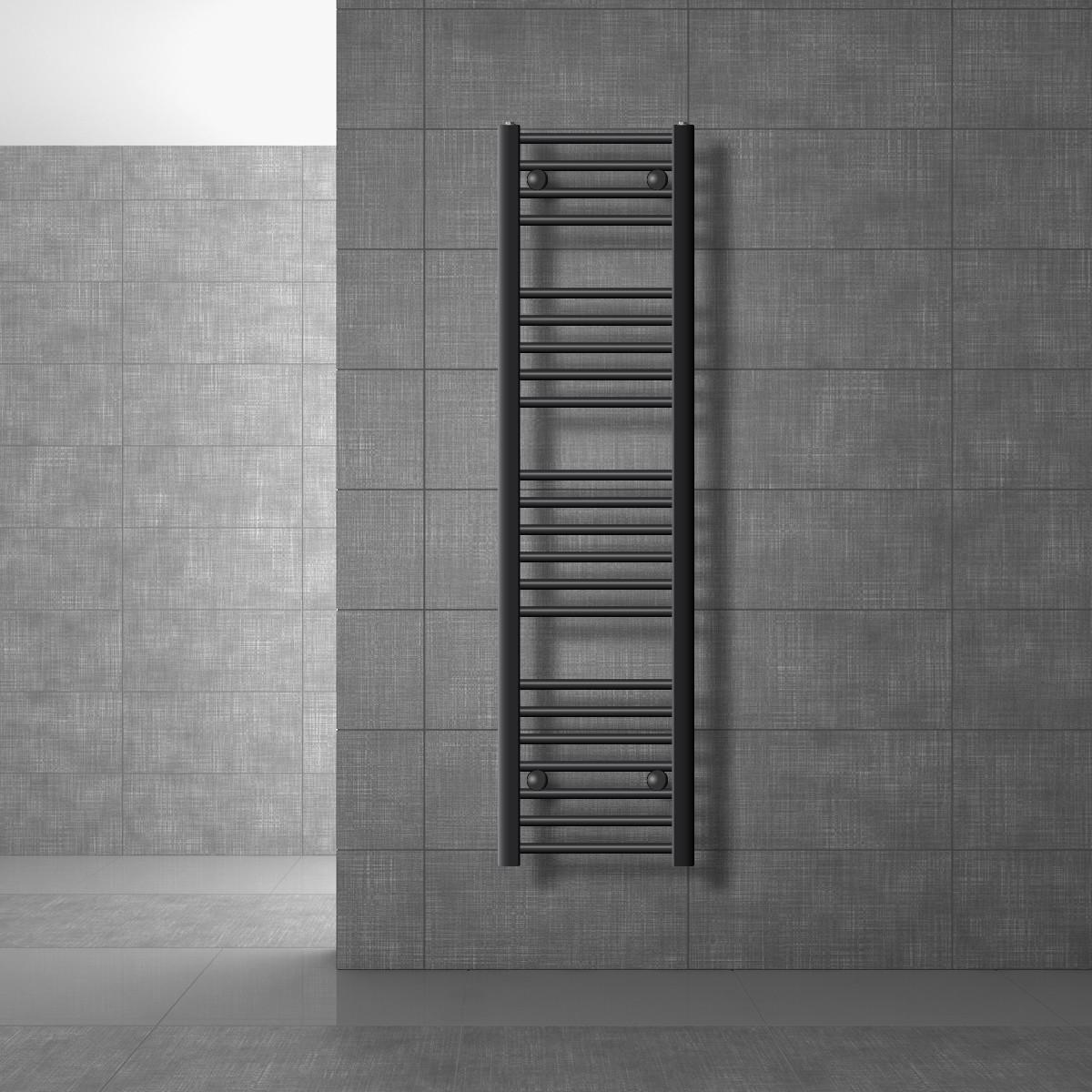 BADHEIZKÖRPER elektrisch Sahara 300x1400 mm Anthrazit gerade mit Heizstab 900W Digital - Anthrazit, Metall (30/140/3cm) - LuxeBath