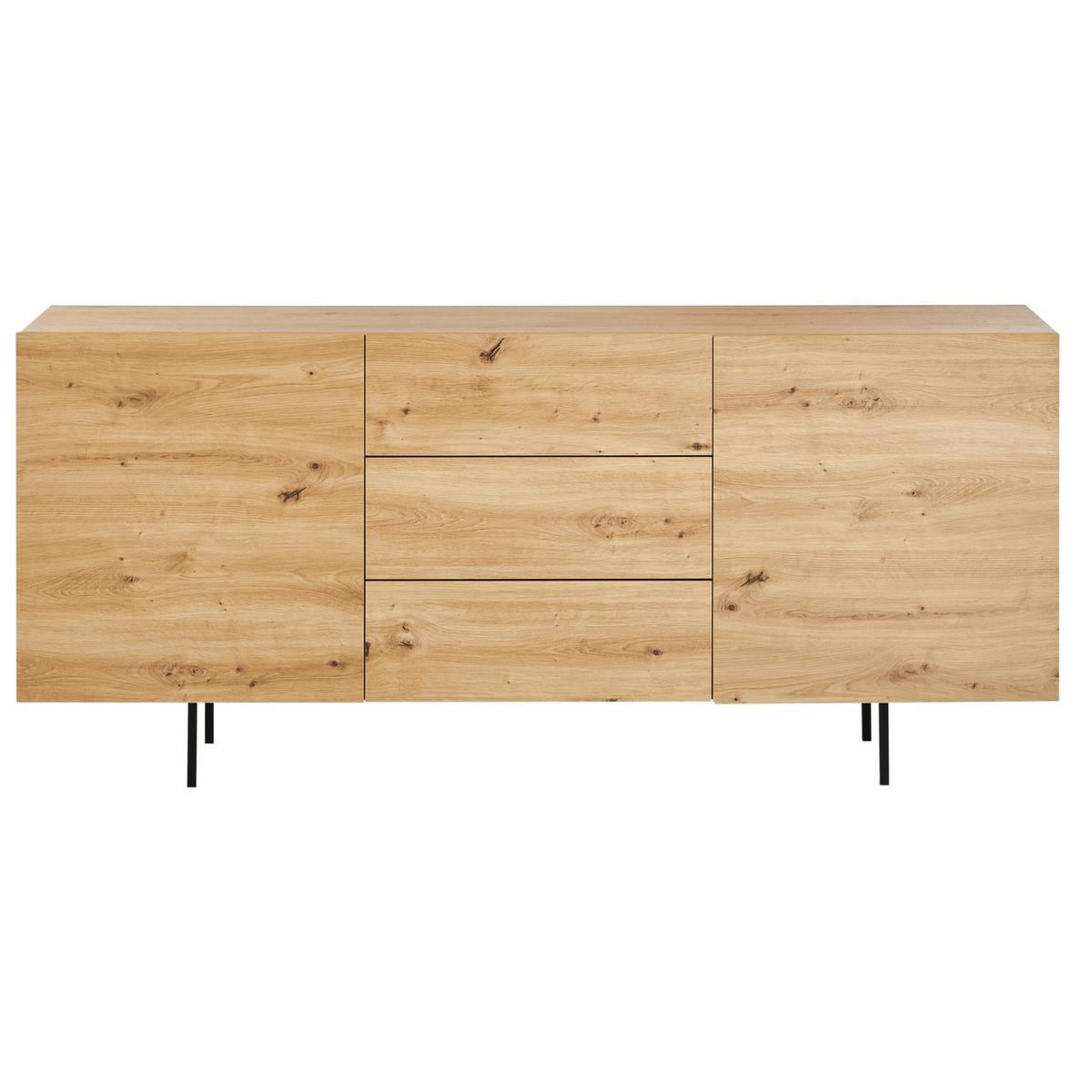 SIDEBOARD mit 2 Türen Hellbraun Kenora - Braun, Holzwerkstoff (163/72/41cm) - Beliani