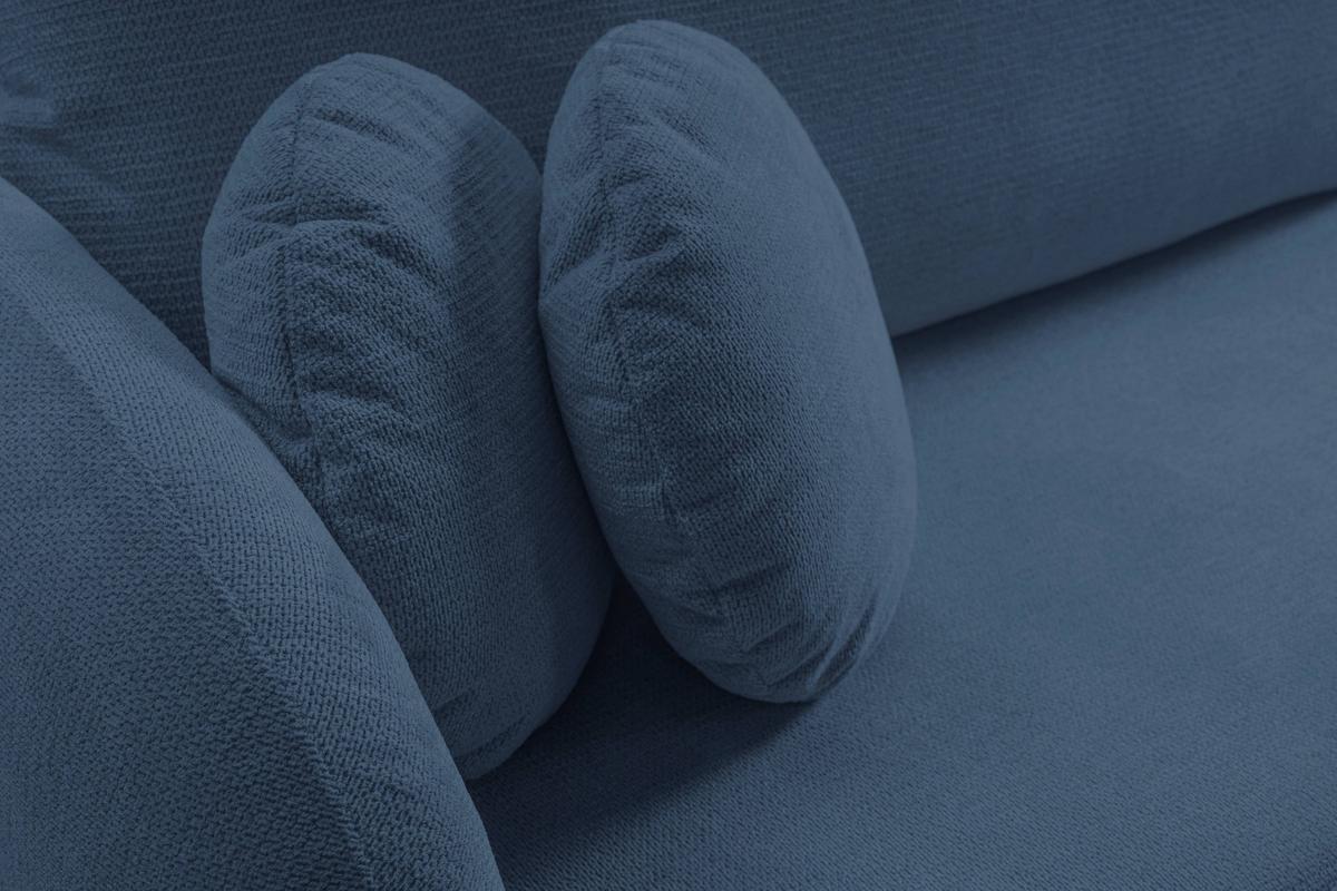 ECKSOFA AMICO R-S Dunkelblau Geflochtener Stoff mit Schlaffunktion - Dunkelblau, Holz (248/174cm) - MASSENO