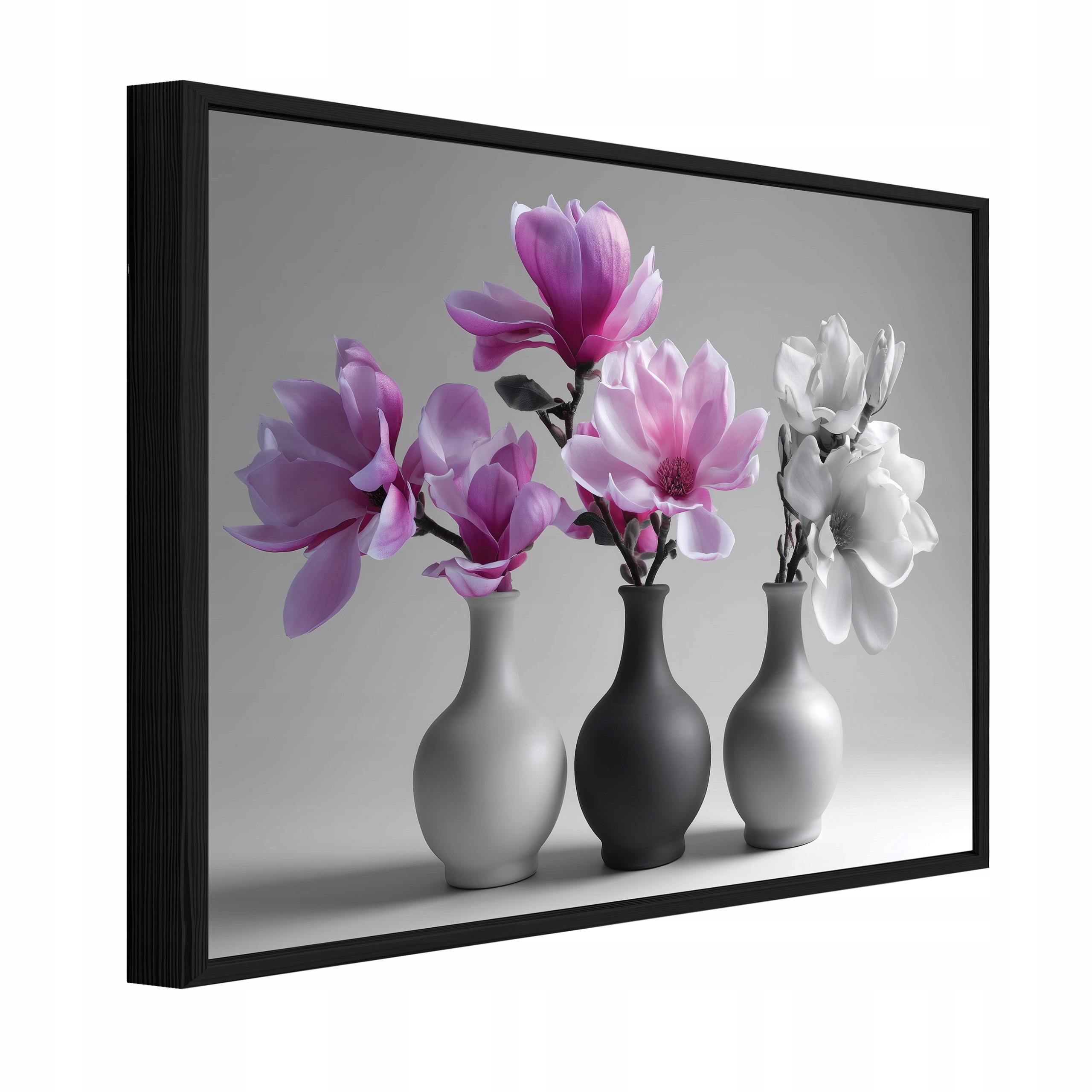 BILDER mit Rahmen Blumen in einer Vase Natur Rosa 60x40 cm - Multicolor, Holzwerkstoff (60/40cm) - Wallarena