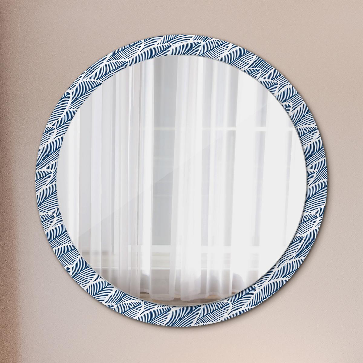 SPIEGEL Rund Ø 100 cm mit Aufdruck - Blau, Glas (100/100/0.4cm) - Wallfluent