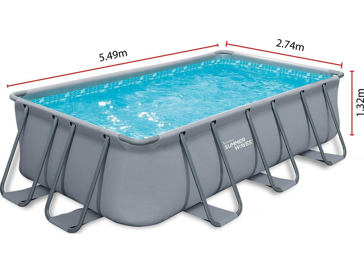 AUFSTELLBECKEN piscine tubulaire ludo 3 - 5.49 x 2.74 x 1.32 m - filtration à sable 5,1m3/h Grau - Grau, Kunststoff (274/132/549cm) - Habitat Garten