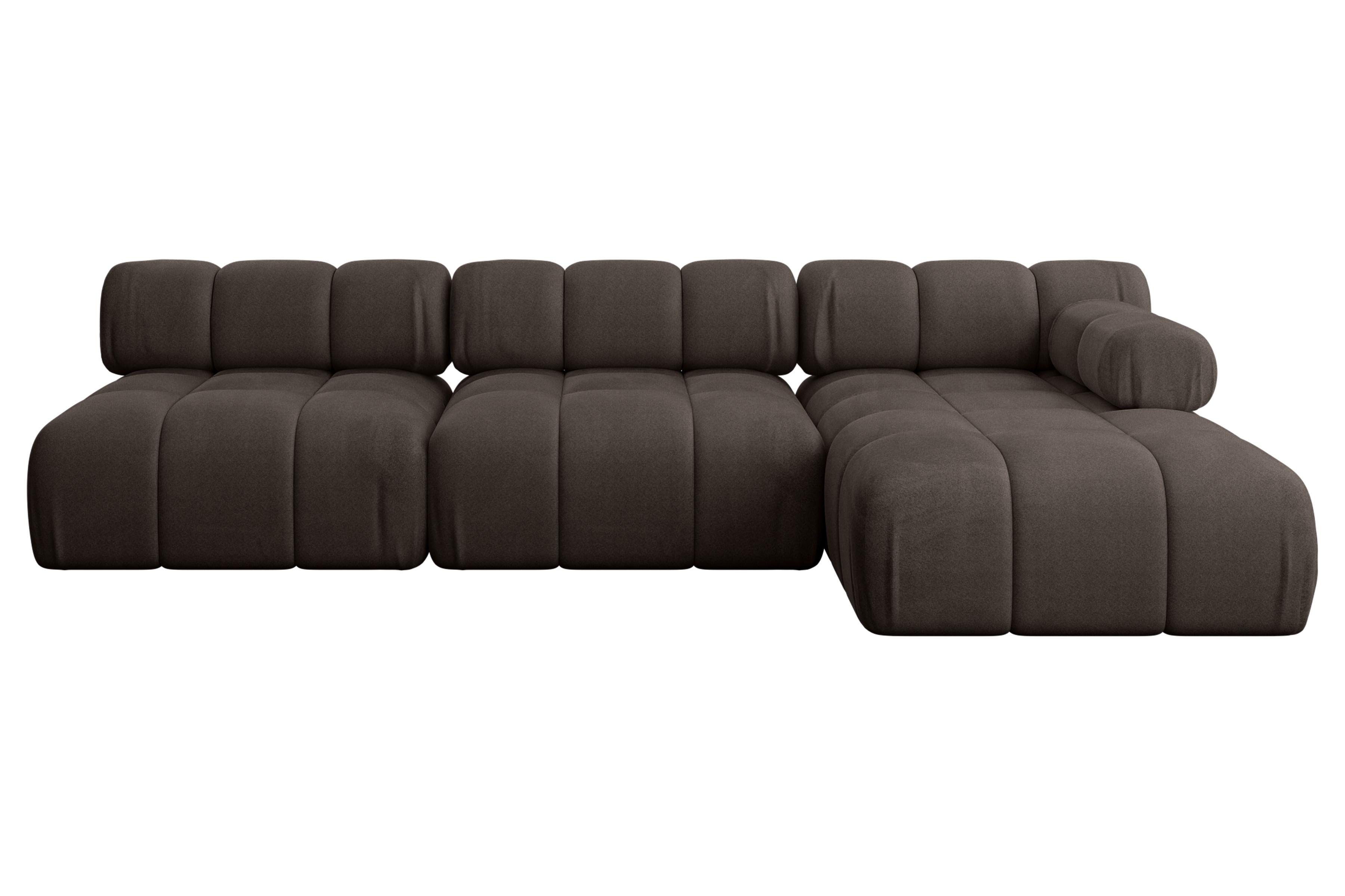 ECKSOFA modulares Sofa Razon-L2 - 285x160x70 cm Braun Velours - Braun, Holzwerkstoff/Textil (285/160cm) - ALTDECOR