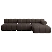 ECKSOFA modulares Sofa Razon-L2 - 285x160x70 cm Braun Velours - Braun, Holzwerkstoff/Textil (285/160cm) - ALTDECOR