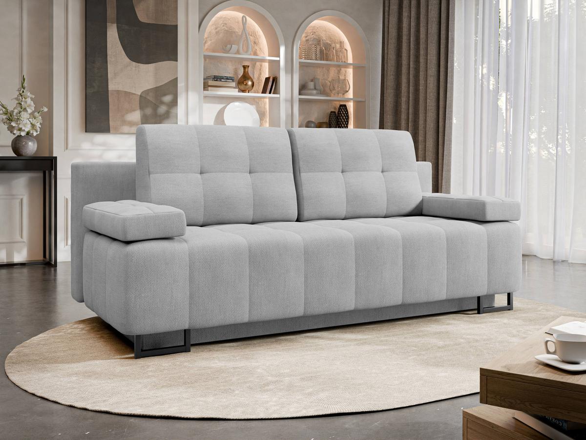 SCHLAFSOFA Morena D - Hellgrau/Schwarz, Holz/Textil (200/90/90cm) - MIRJAN24
