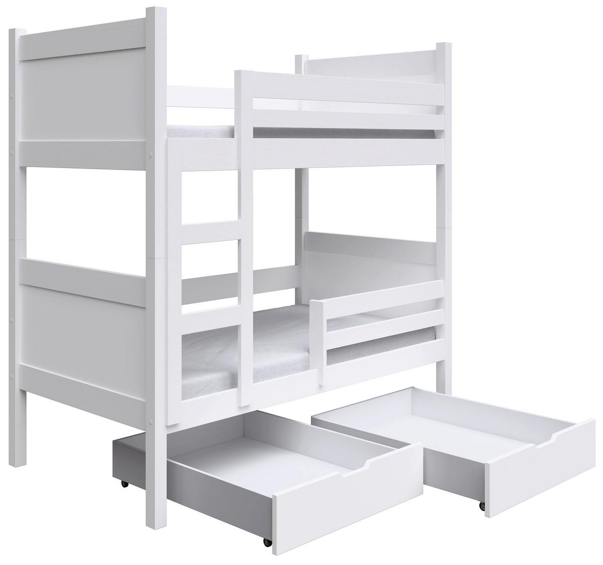 ETAGENBETT MIT MATRATZEN Frello 80x180 cm - Weiß, Holz (80/180cm) - Selsey