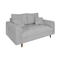 2-SITZER-SOFA Sigurd Hellgrau Chenille - Hellgrau/Braun, Holz/Textil (150/81/93cm) - S-Style Möbel