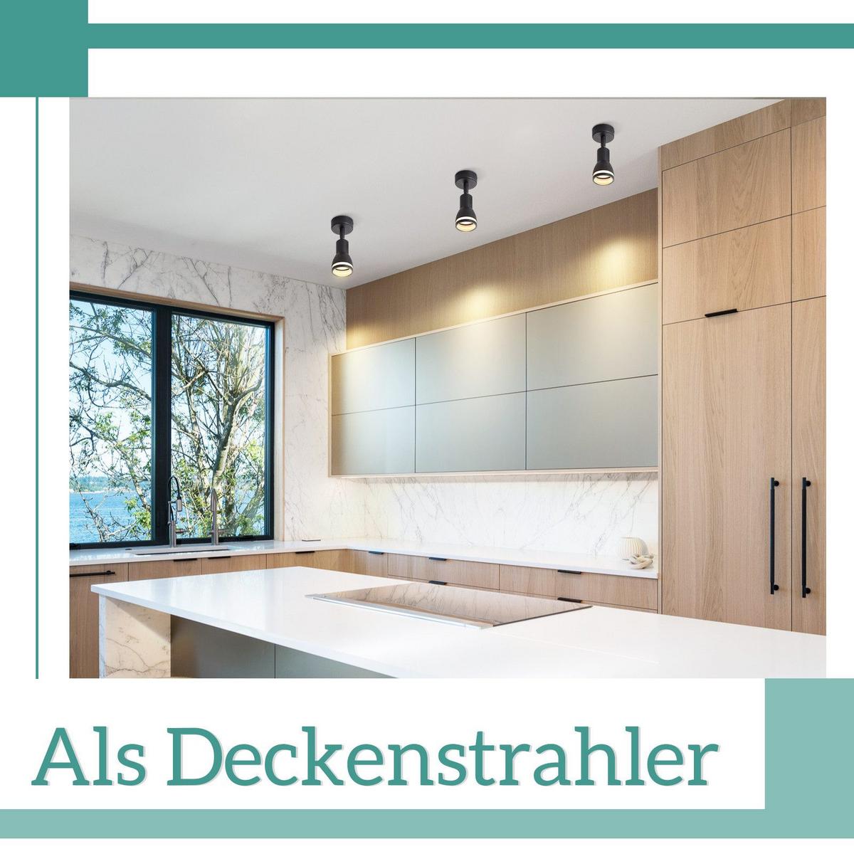 DECKENLEUCHTE Frohsinn 6/6/15.7cm - Schwarz, Metall (6/6/15.7cm) - ZMH