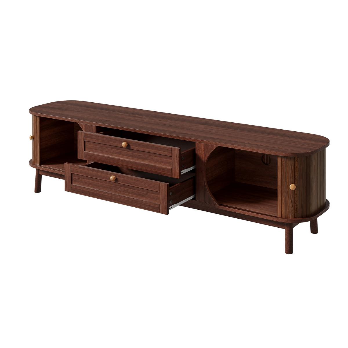 TV-LOWBOARD in Walnuss-Optik, Fernsehschrank mit Schiebetüren - Sonoma Eiche, Holzwerkstoff (170/46/39cm) - Urban Meuble