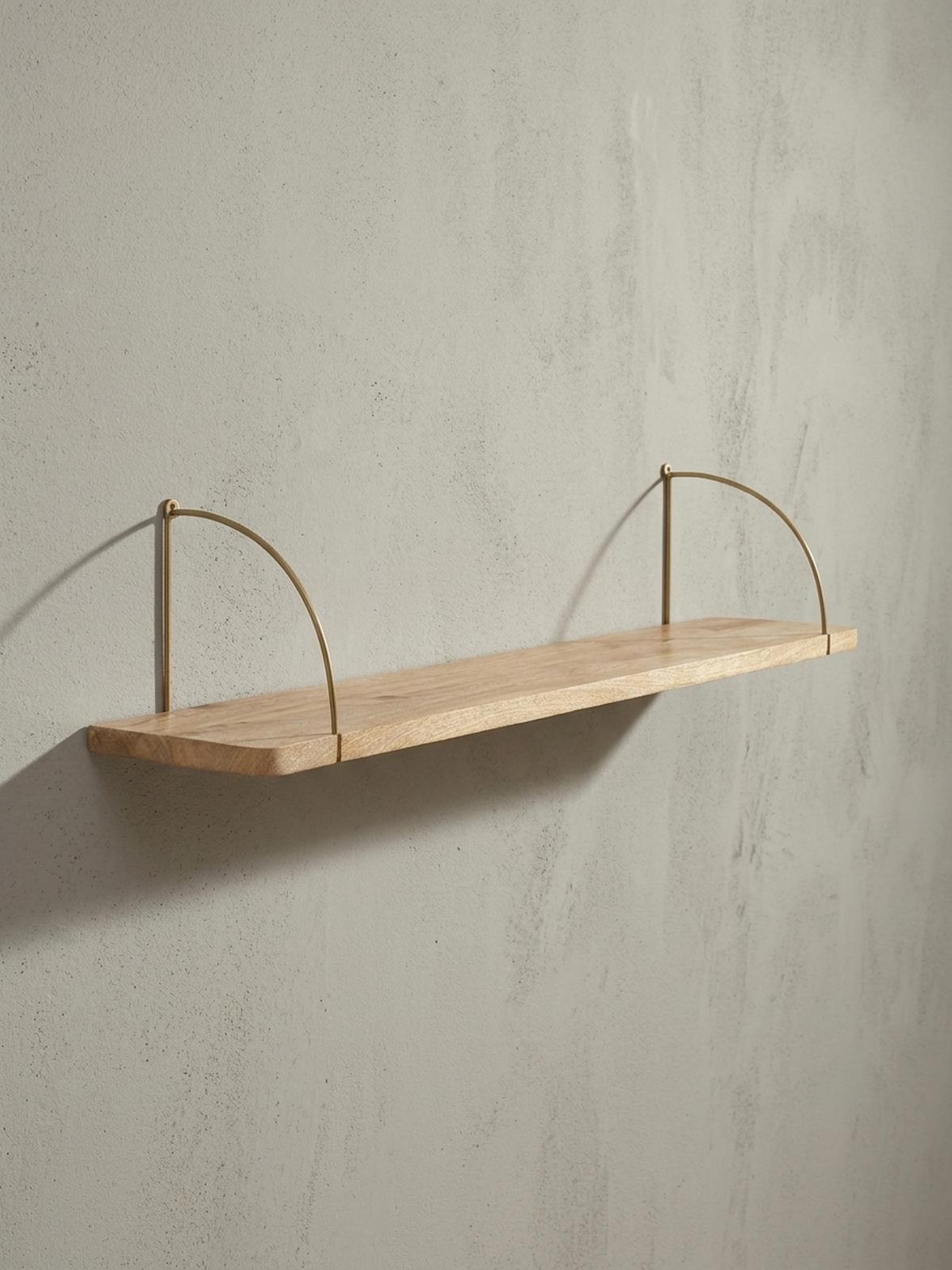 WANDREGAL TEVERE Mango Massivholz Eisen Industrial, Beige 120x22x25 cm - Beige, Holz/Metall (120/25/22cm) - KADIMA DESIGN
