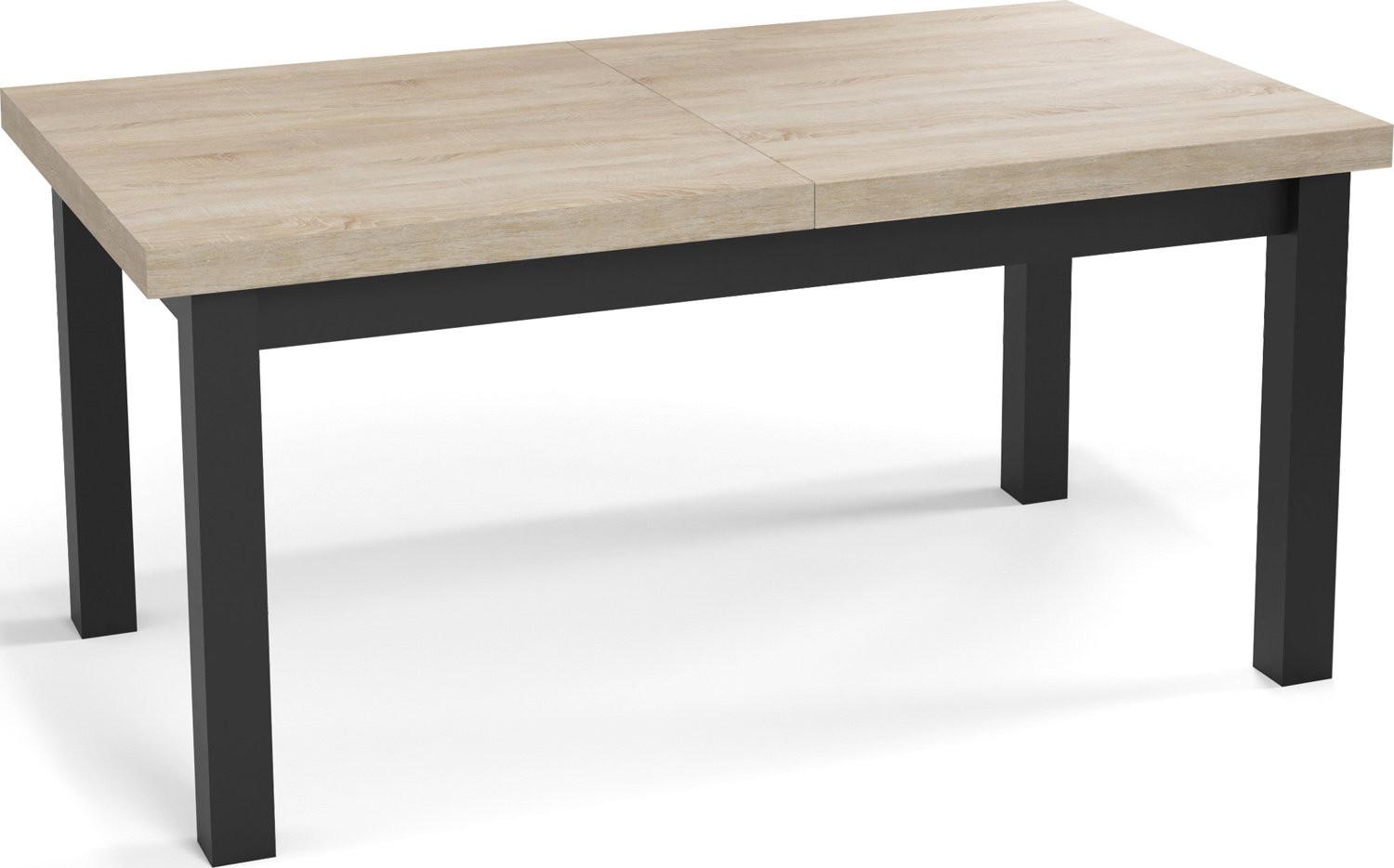 ESSTISCH Gemini rechteckig ausziehbar, Sonoma Eiche 160-210/90/78 cm - Schwarz/Sonoma Eiche, Holz/Holzwerkstoff (90/210/78cm) - WFL GROUP