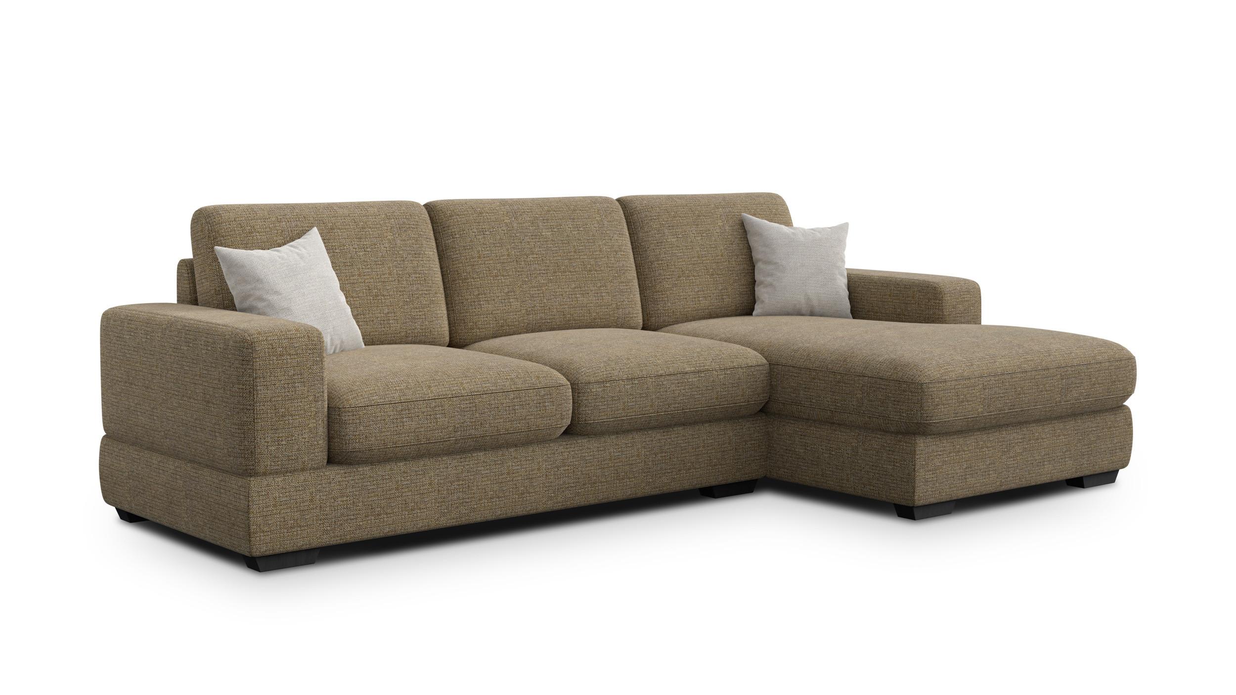 ECKSOFA OTTO 4-Sitzer, taupe - Taupe/Schwarz, Holz/Textil (279/159cm) - Wozimo