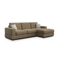 ECKSOFA OTTO 4-Sitzer, taupe - Taupe/Schwarz, Holz/Textil (279/159cm) - Wozimo
