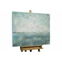 ÖLGEMÄLDE 100/75 cm - Petrol/Weiß, Holz/Textil (100/75cm) - KUNSTLOFT