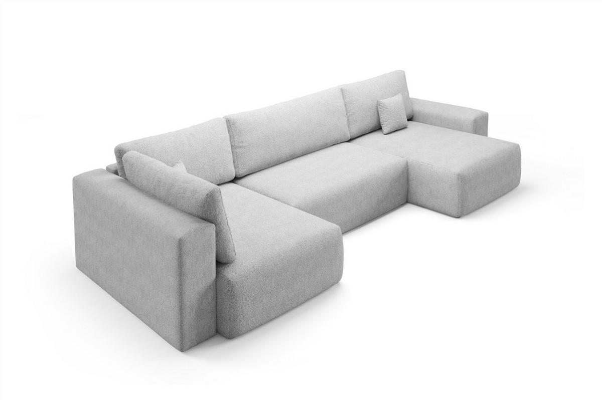 WOHNLANDSCHAFT Arona Xl - Hellgrau, Holzwerkstoff/Textil (397/70/148cm) - Fun Möbel