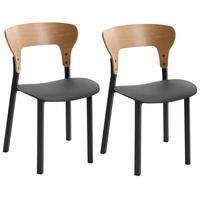 ESSZIMMERSTUHL 2er-Set Schwarz Walden - Braun, Holzwerkstoff (48/79/52cm) - Beliani