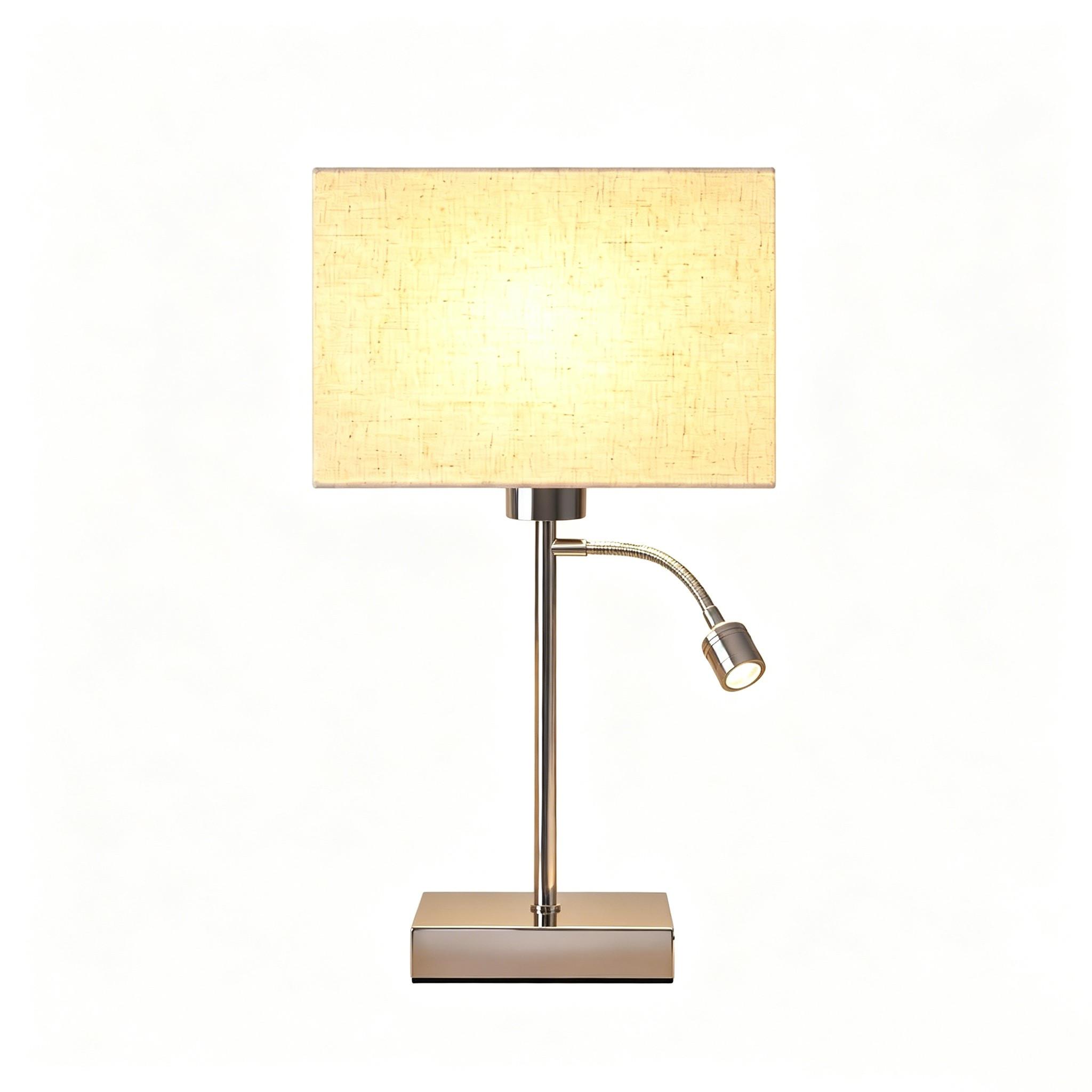 TISCHLAMPE Xylox 15/10/38 cm - Chromfarben/Braun, Textil/Metall (15/10/38cm) - ZMH