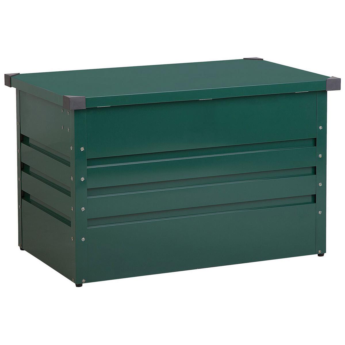 AUFLAGENBOX Stahl dunkelgrün 100/62 cm Cebrosa - Grün, Metall (100/64/62cm) - Beliani
