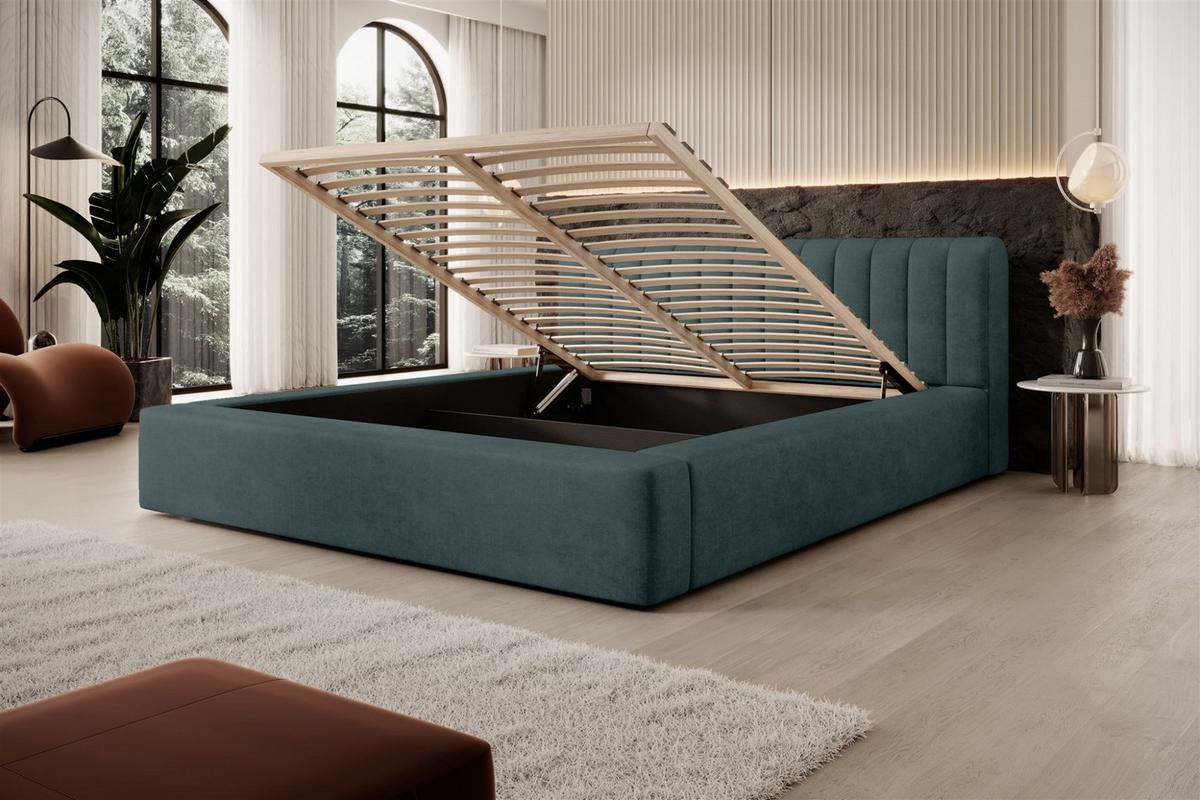 POLSTERBETT Peoria In Macau - Türkis, Holzwerkstoff/Textil (140/200cm) - Fun Möbel