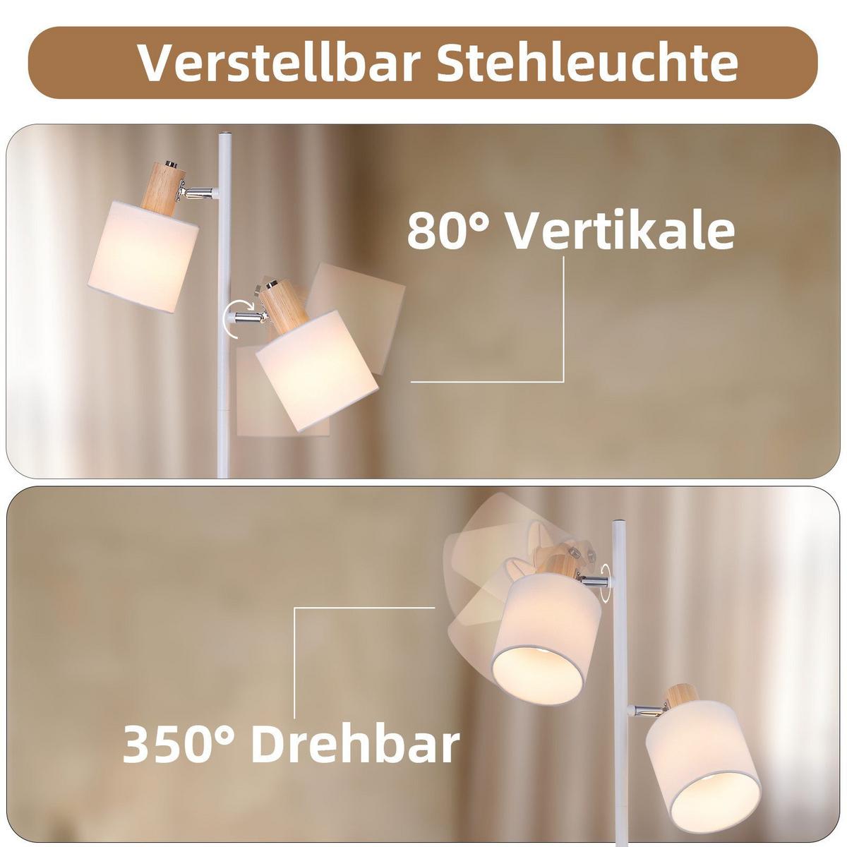 STEHLAMPE Yamada 27/22/145cm - Eschefarben, Metall (27/22/145cm) - Nettlife