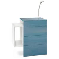 NACHTTISCH Queens Front in Petrol Hochglanz - Petrol, Holzwerkstoff (60/63/36cm) - Vladon
